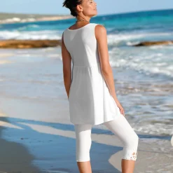 3/4 macramé legging, elastische tailleband