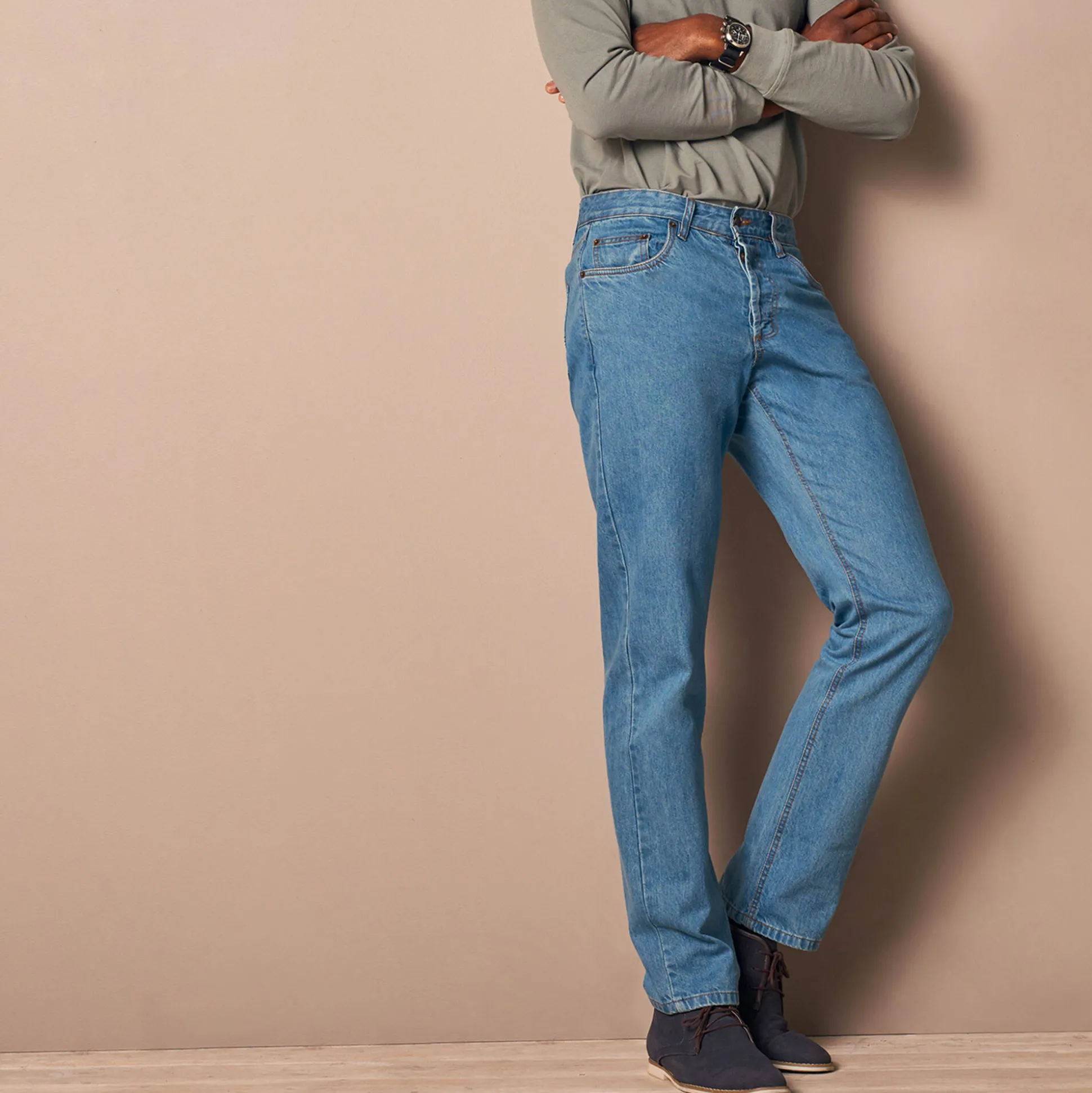 Authentieke jeans in recht model - binnenpijplengte 72 cm