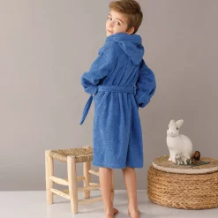 Badjas in lusjesbadstof met kap, voor kinderen