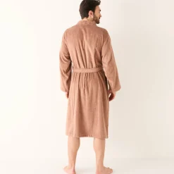 Badjas in lusjesbadstof met kimonokraag, unisex volwassenen
