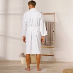 Badjas in lusjesbadstof met kimonokraag, unisex volwassenen
