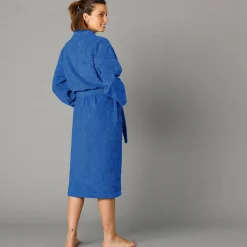 Badjas in lusjesbadstof met kimonokraag, unisex volwassenen