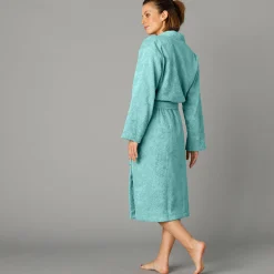 Badjas in lusjesbadstof met kimonokraag, unisex volwassenen