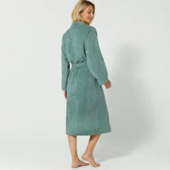 Badjas in lusjesbadstof met kimonokraag, unisex volwassenen