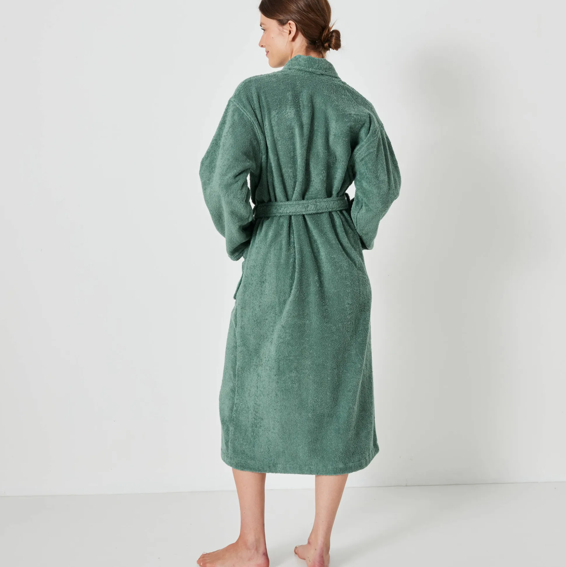Badjas in lusjesbadstof met sjaalkraag, unisex volwassenen