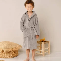 Badjas met kap voor kinderen, beertjesmotief, in katoen - 340 g/m2