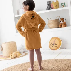 Badjas voor kids, met beermotief, met kap, streelzachte microvezel