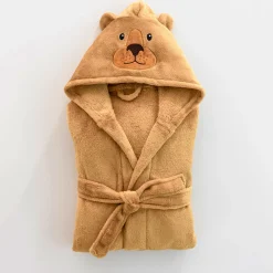 Badjas voor kids, met beermotief, met kap, streelzachte microvezel