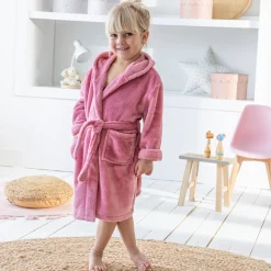 Badjas voor kinderen, eenhoorn, met kap, streelzachte microvezel