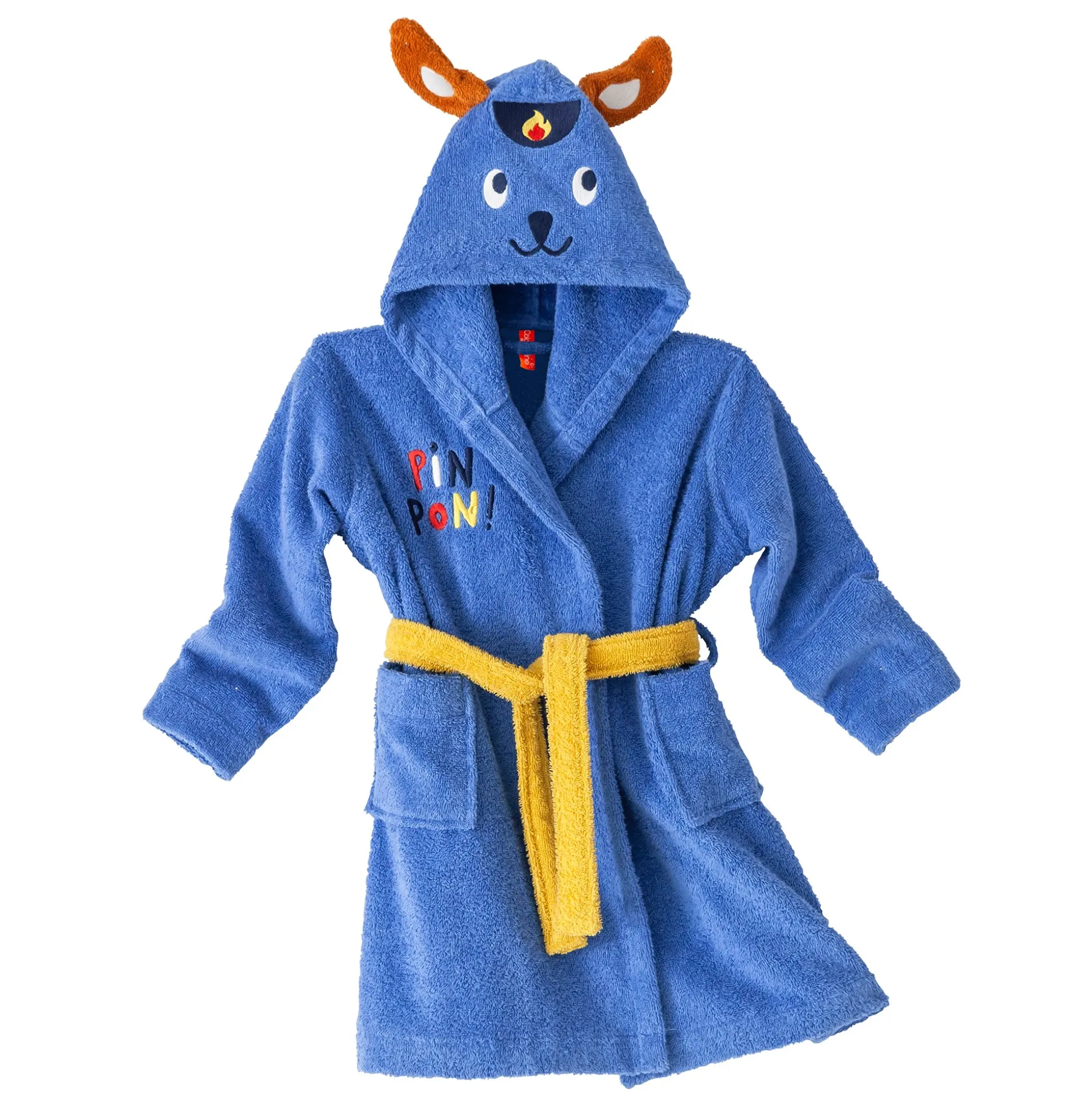 Badjas voor kinderen Pin-pon met kap, katoenen badstof - 340g/m2
