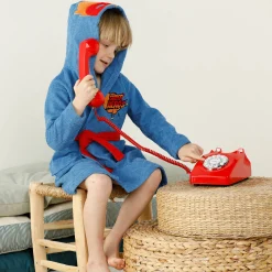 Badjas voor kinderen 'superheld', met kap, katoenen badstof - 340 g/m2