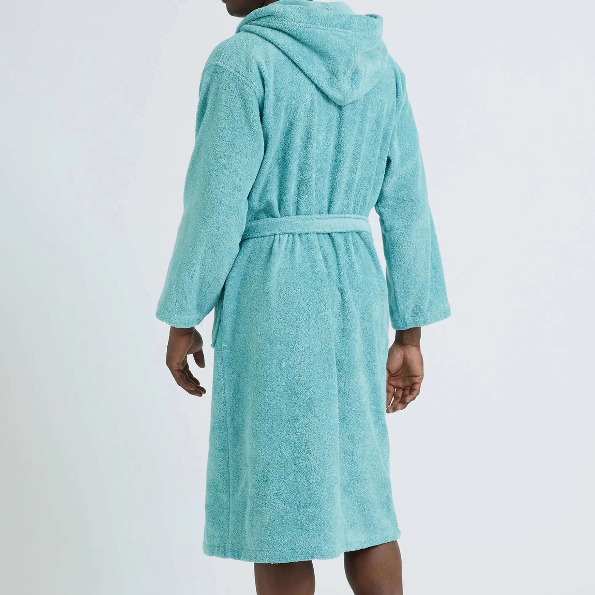 Badjas voor volwassenen, unisex, lusjesbadstof, personaliseerbaar
