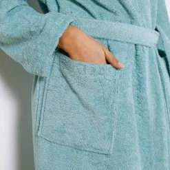 Badjas voor volwassenen, unisex, lusjesbadstof, personaliseerbaar