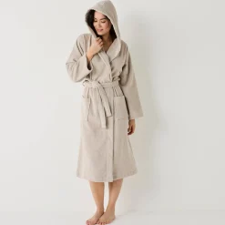 Badjas voor volwassenen, unisex, kraag met 'snel droog' kap