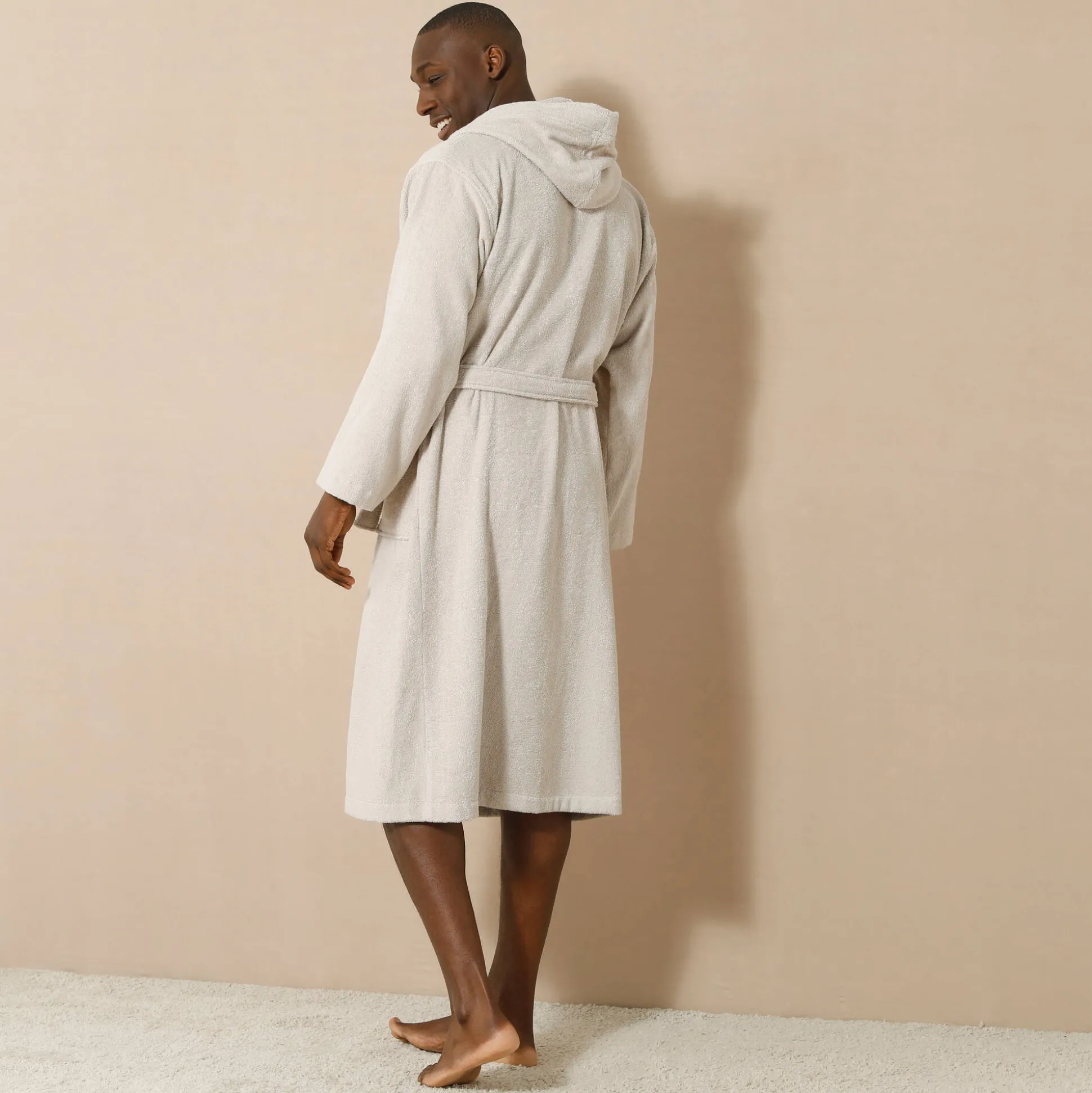 Badjas voor volwassenen, unisex, kraag met 'snel droog' kap