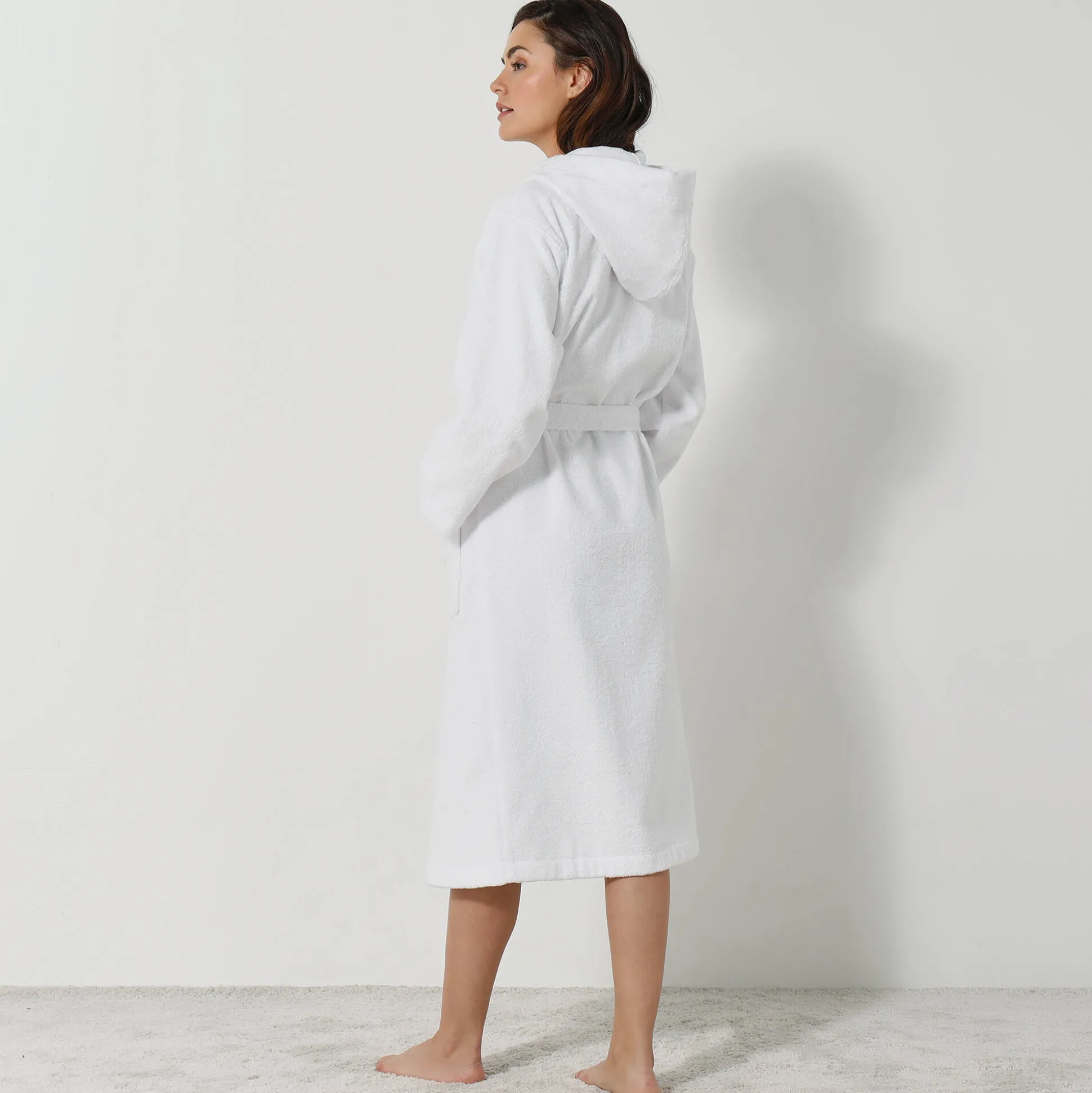 Badjas voor volwassenen, unisex, lusjesbadstof, personaliseerbaar