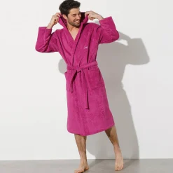 Badjas voor volwassenen, unisex, lusjesbadstof, personaliseerbaar