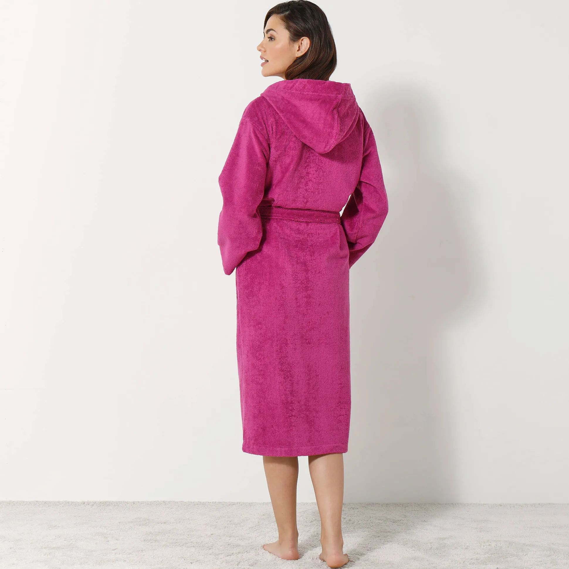 Badjas voor volwassenen, unisex, lusjesbadstof, personaliseerbaar