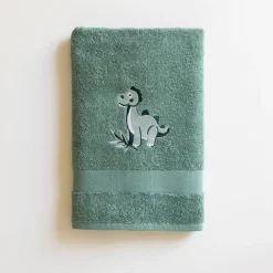 Badstofcollectie voor kinderen, geborduurd dinosaurusmotief, katoen - 380 g/m2