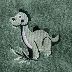 Badstofcollectie voor kinderen, geborduurd dinosaurusmotief, katoen - 380 g/m2