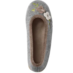 Ballerina's in wolvilt met opgelegde bloem