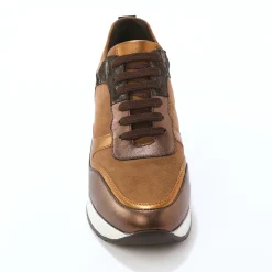 Baskets compensées cuir