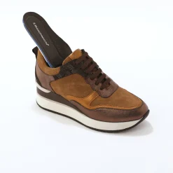 Baskets compensées cuir