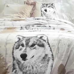 Bedlinnen Artic in katoen met hond-wolf print