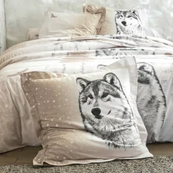 Bedlinnen Artic in katoen met hond-wolf print