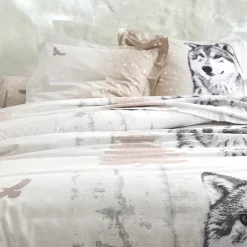 Bedlinnen Artic in katoen met hond-wolf print