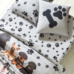 Bedlinnen Fièles in katoen met puppyprint