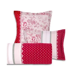 Bedlinnen Gabrielle in flanel met bloemenprint en kant
