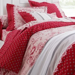 Bedlinnen Gabrielle in flanel met bloemenprint en kant