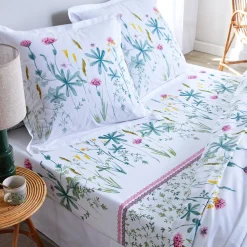 Bedlinnen Julie in katoen met plantenprint
