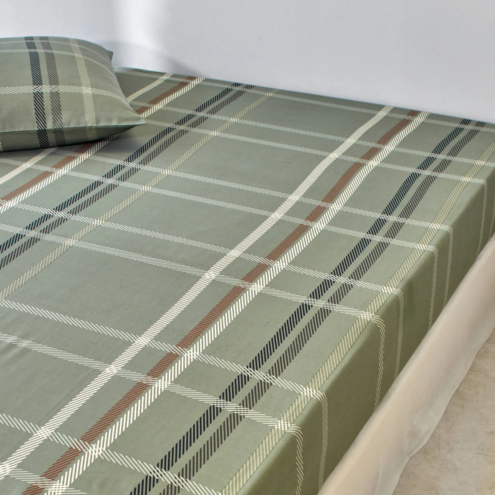 Bedlinnen Karl met ruitprint, in flanel