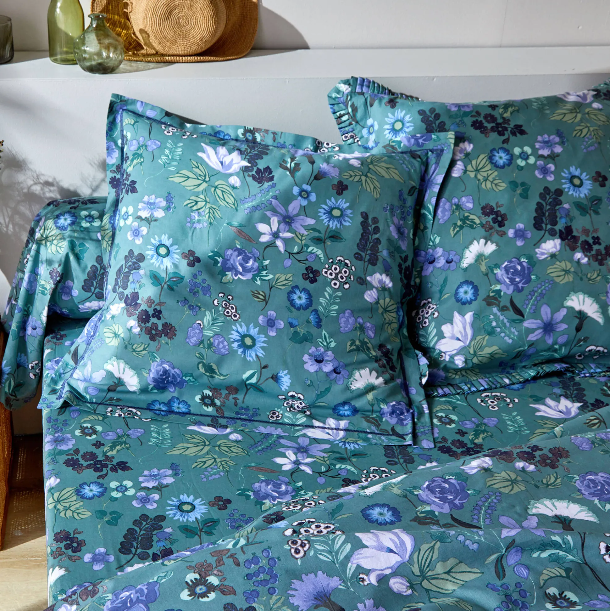 Bedlinnen Kelly in katoen met bloemenprint