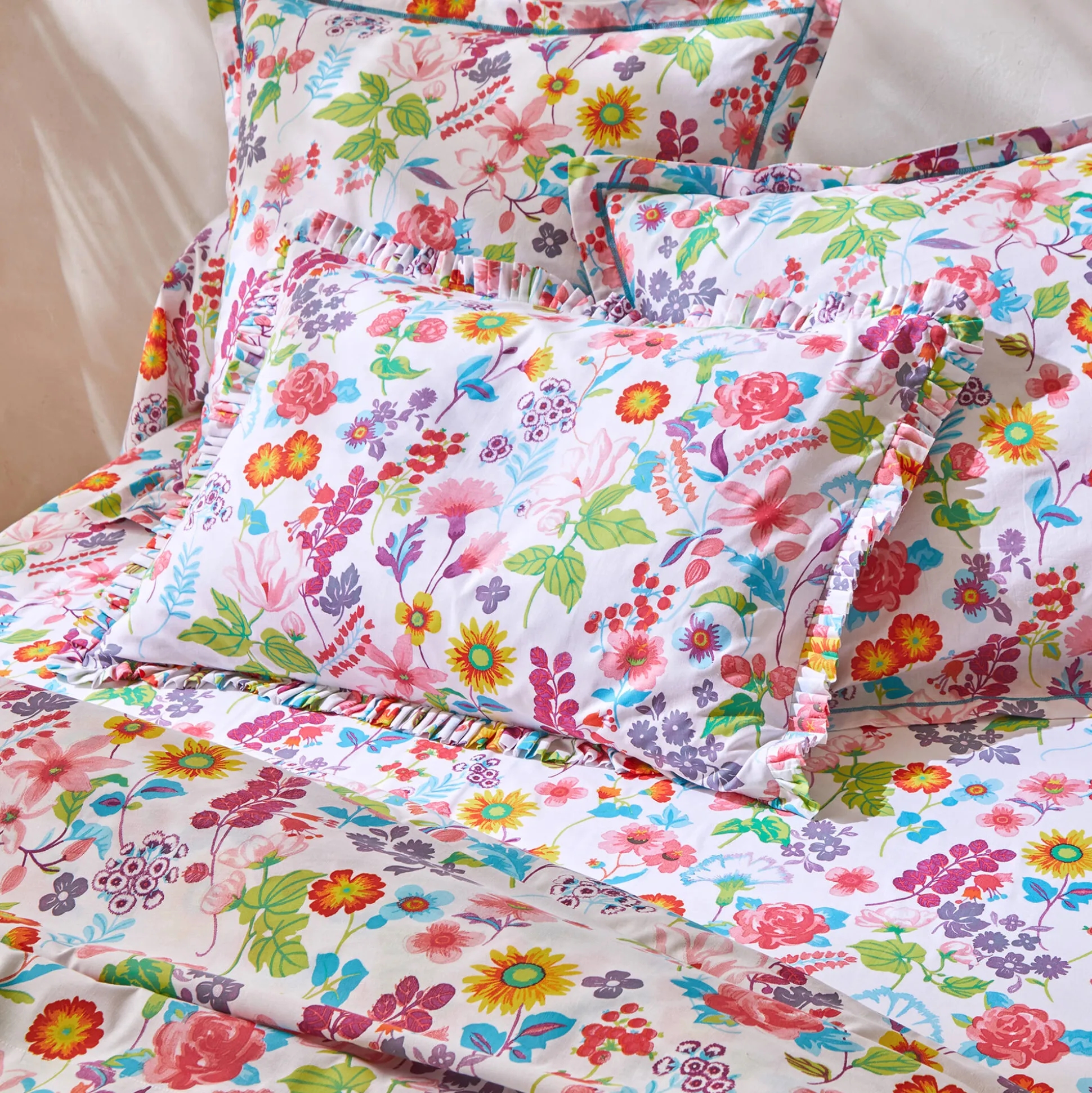 Bedlinnen Kelly in katoen met bloemenprint