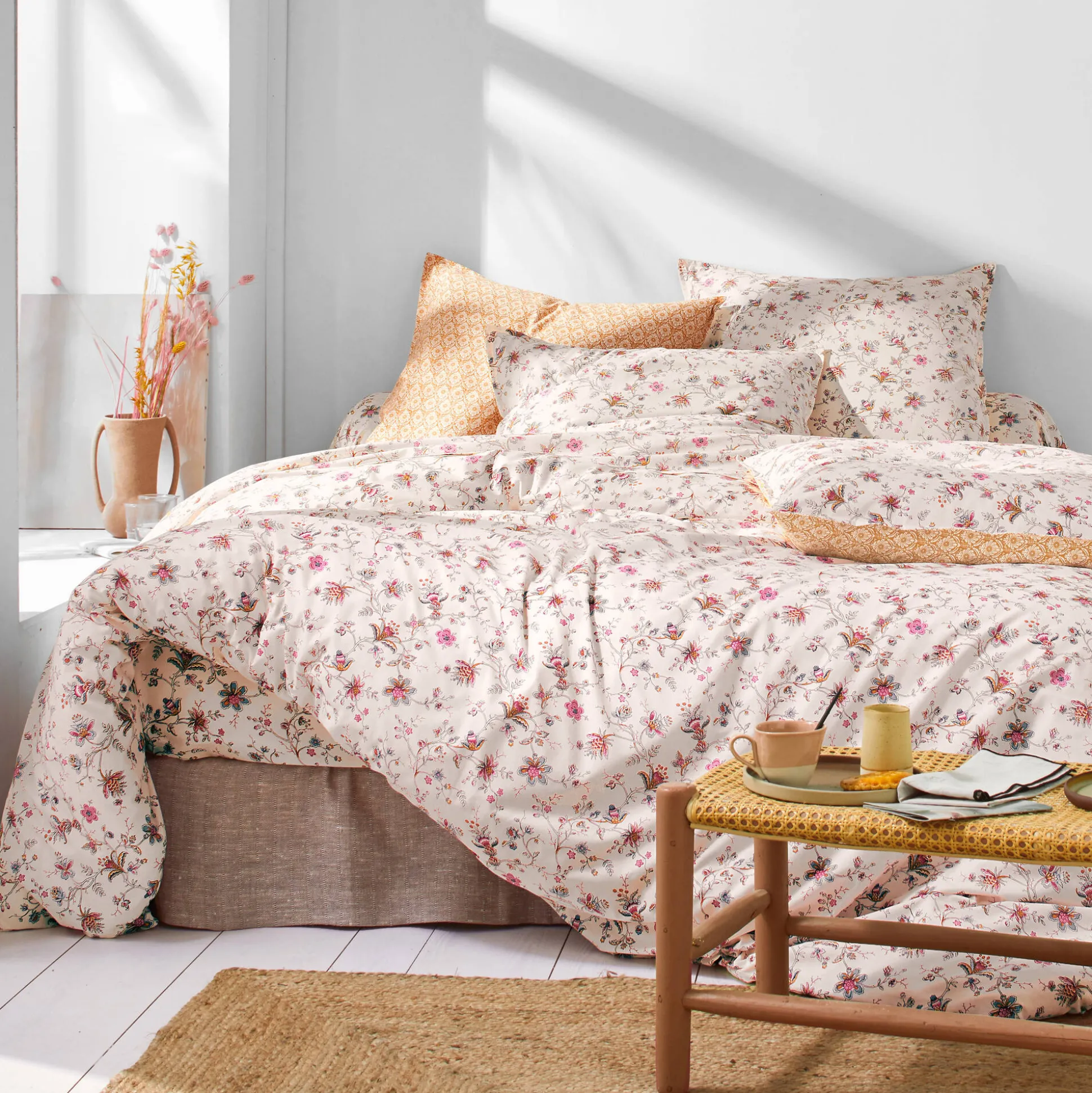 Bedlinnen Margaux in katoen met bloemenprint
