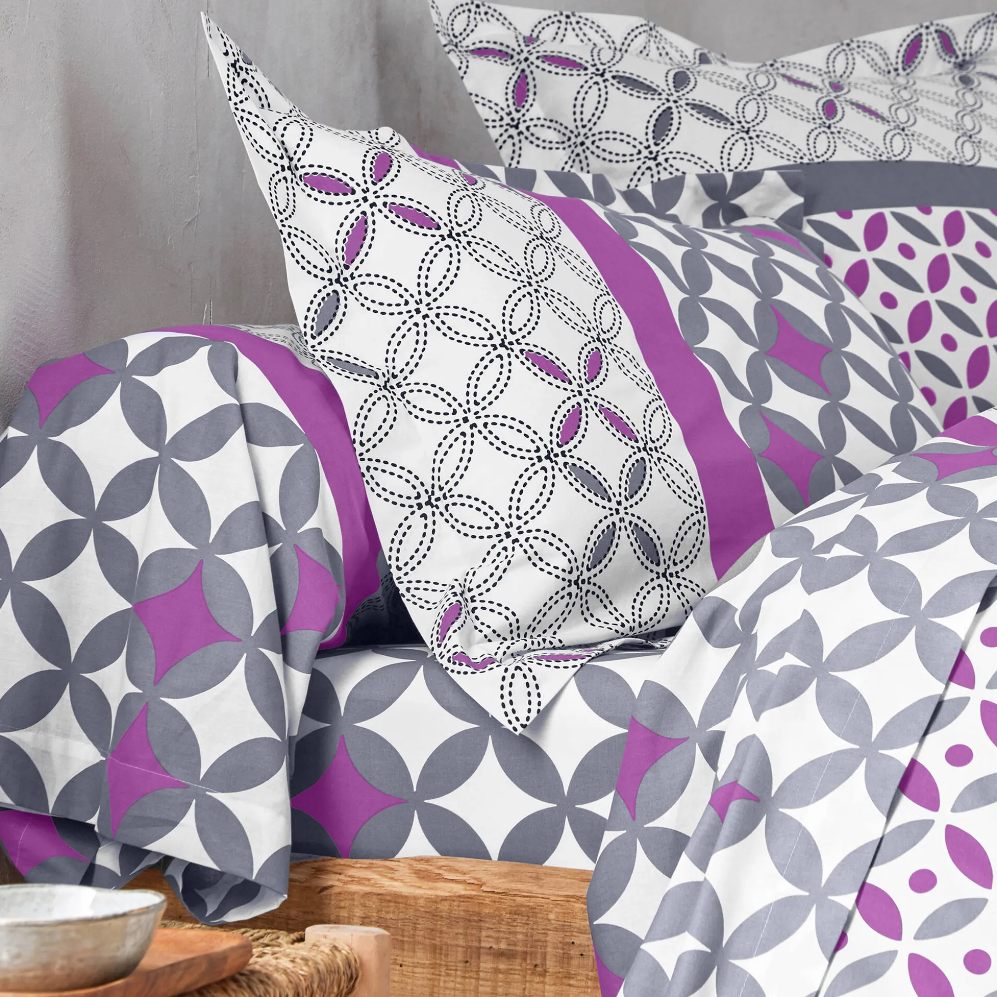 Bedlinnen Marlox in katoen met geometrische motieven