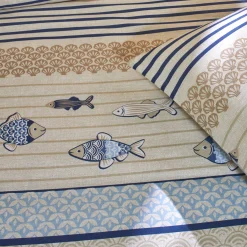 Bedlinnen Riviera in katoen met vissenprint