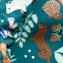 Bedlinnen voor kinderen met knuffelbeer motief in biologisch katoen, eco-verantwoord