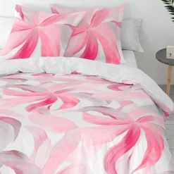 Bedrukt bedlinnen Rosa - katoen