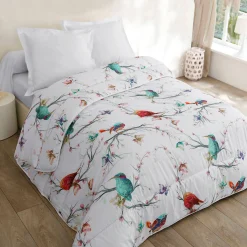 Bedrukt dekbed in katoen Oiseaux 400 g/m2