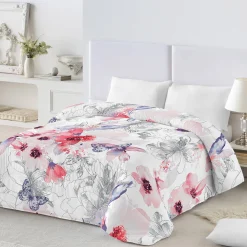 Bedrukt dekbed in katoen Fleurs 400g/m2