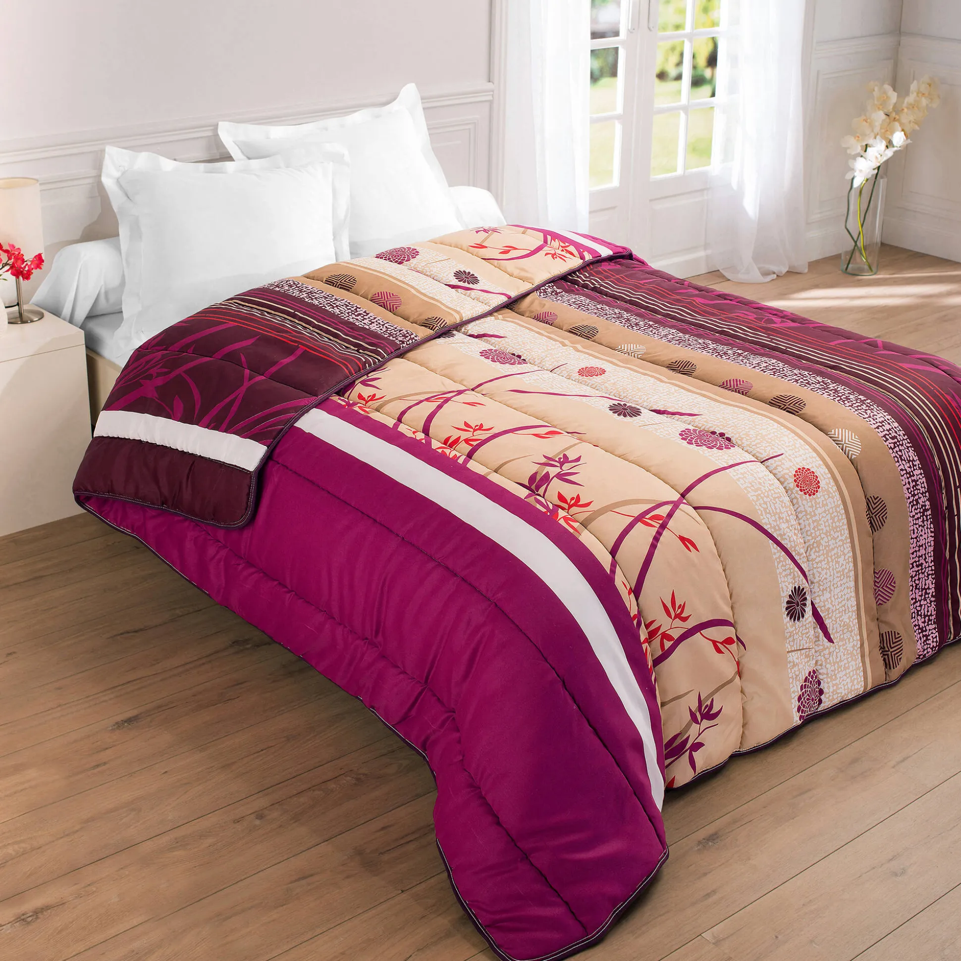 Bedrukt dekbed in microvezel Floral 400 g/m2