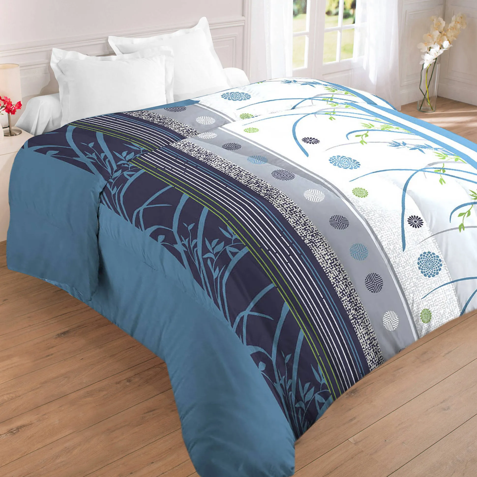 Bedrukt dekbed in microvezel Floral 400 g/m2