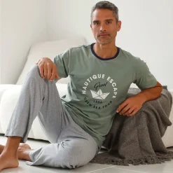Bedrukt pyjamashirt met korte mouwen