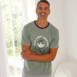 Bedrukt pyjamashirt met korte mouwen