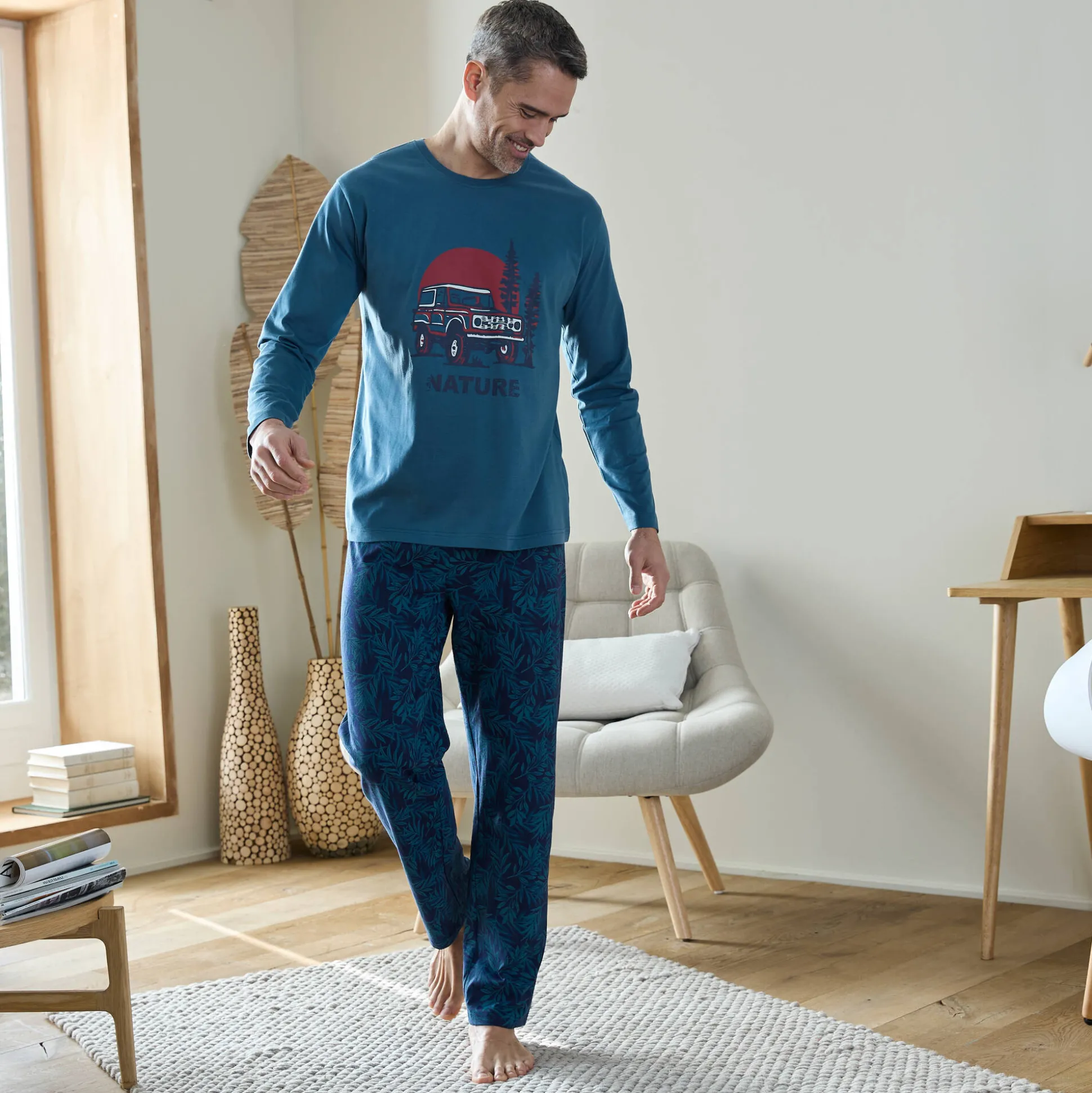 Bedrukt pyjamashirt met lange mouwen