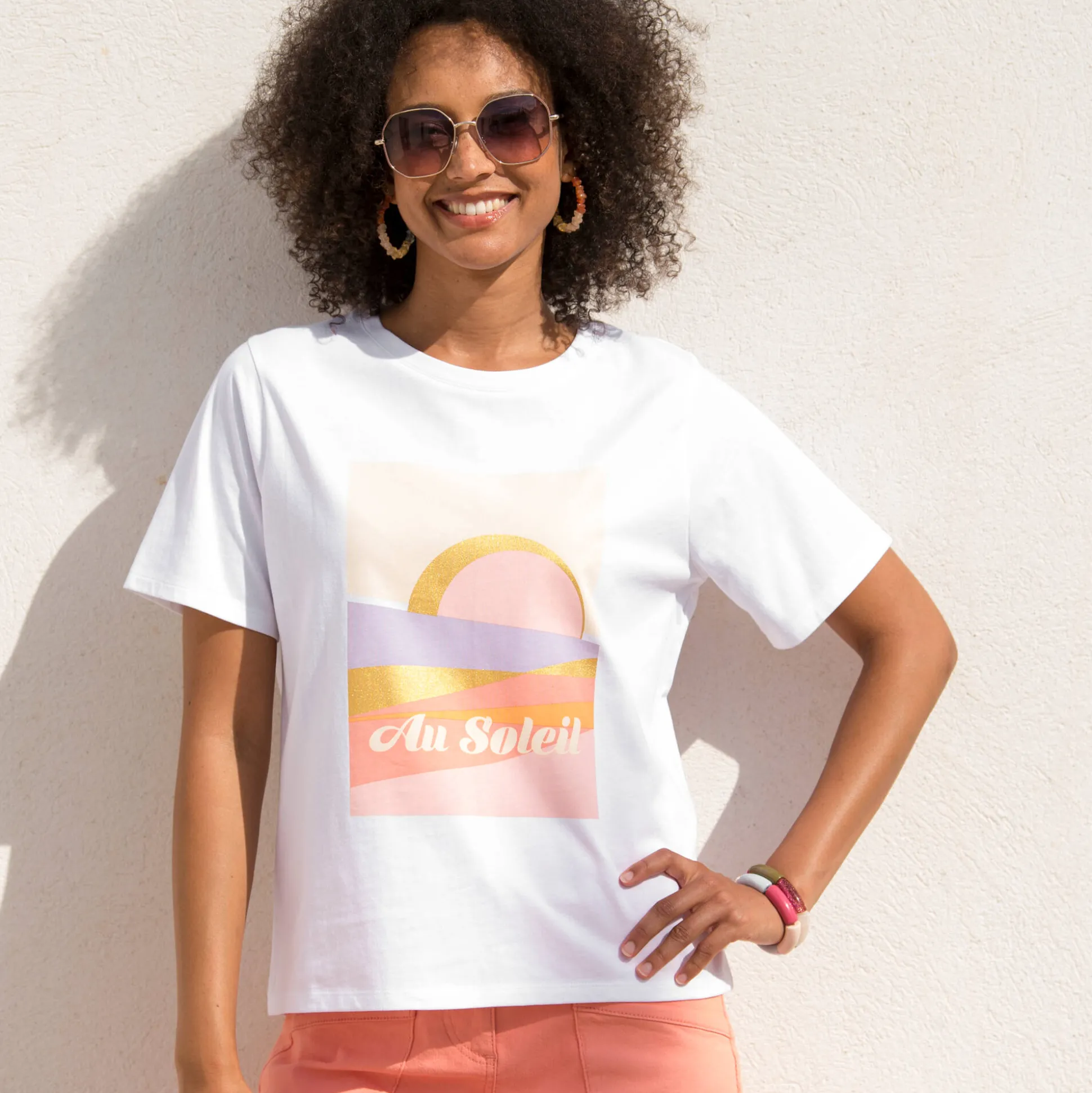 Bedrukt T-shirt, loose volume